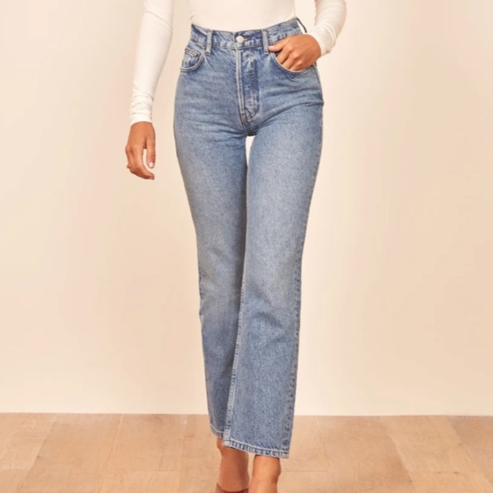Reformation Cynthia high rise straight jeans